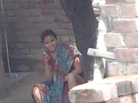 Village girl from India flaunts her intimate parts to a nearby resident