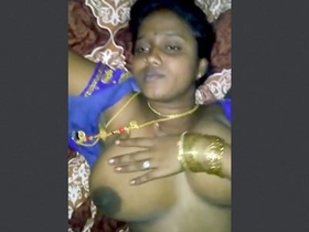 Indian wife gives a sensual blowjob to her husband in the dark