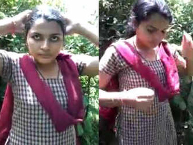 First-time Indian college girl shows off her breasts on the internet