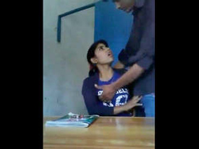 Tutor explores Desi girl's breasts with his fingers