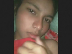 A bhabi with small boobs gets naughty and wild in this hot video