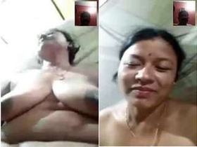 Horny babe reveals her naked body on video call