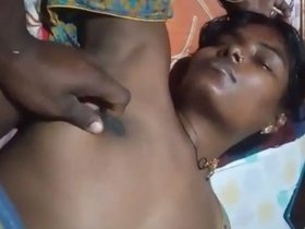 Indian wife's breasts squeezed by husband while she sleeps