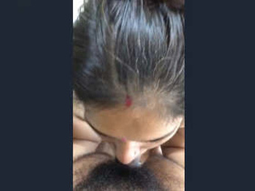 Indian wife gives a sensual blowjob