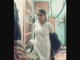 Cute Latina babe flaunts her body for her boyfriend in Hindi video