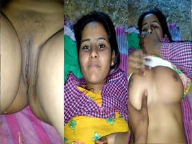 Fatty girl's naked breasts and pussy on camera