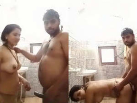 A sultry bathroom rendezvous for an Indian couple leads to passionate lovemaking