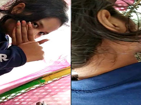A young woman has an outdoor oral sex session