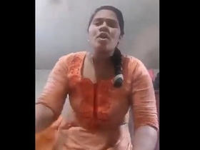 Dissatisfied wife reveals her white breasts to her husband