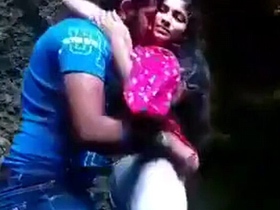 Young lovers' outdoor romance captured in explicit footage