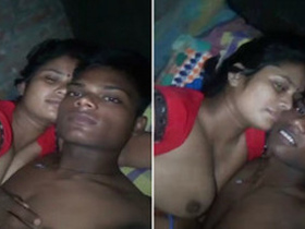 Indian couple shares passionate moments in bed before man performs oral sex on woman