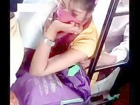 Indian girl's breasts squeezed vigorously on public transit with pleasure