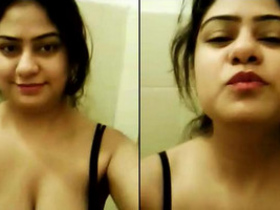 Indian girlfriend Waafa takes selfie video with BF revealing her intimate parts
