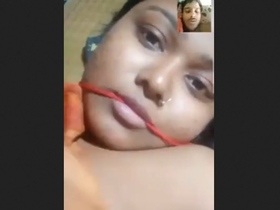 Indian wife playfully seduces her partner in a heated session