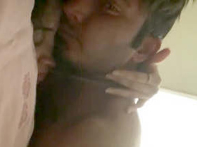 A couple getting intimate with loud moans