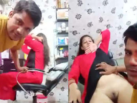 A romantic couple gets pampered at the beauty salon