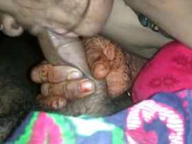 Aroused young woman performs oral sex