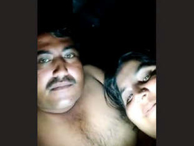 Rustic couple enjoys nighttime pleasure