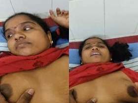 Telugu wife's big boobs get pressed and fucked hard