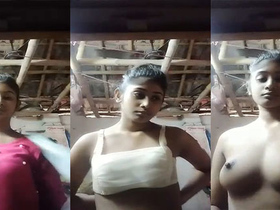 Beautiful girl flaunts her attractive body in front of the camera