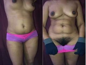 Horny wife strips naked and teases fans with her body