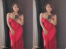 Indian girl Sanjana flaunts her big boobs on video call