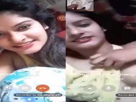 Super cute girl flaunts her breasts in a video call