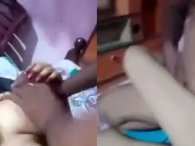 Indian girl shows off her skills in front of her sister