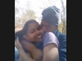 College student gets wild with a guy in the forest