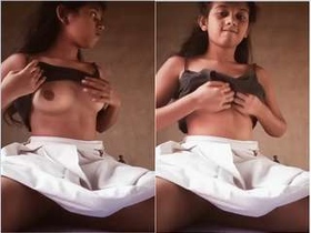 Cute girl from Assam flaunts her breasts and pleasures herself with her hands
