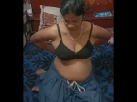 Indian wife prepares for intimate moments with her husband