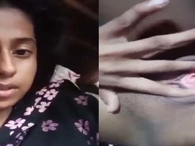Bangladeshi village girl shows off her hairy pussy in a live video