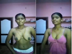 Indian wife's exclusive boobs show in part one