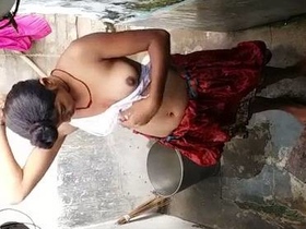 Hidden camera captures nude Indian girl in bathroom