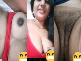 A well-endowed and attractive Bhabhi engages in sexual activity with her lover on Facebook