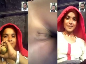 A married woman from a village in Rajasthan masturbates with a cucumber in her vagina