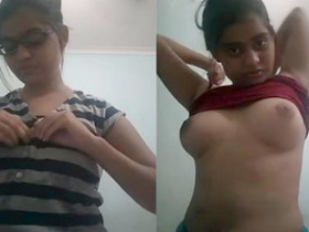 Indian babe captures her own nude body in a video
