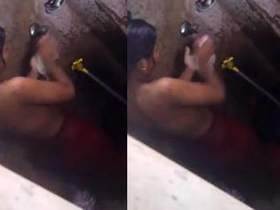 A sultry Indian beauty takes a steamy bath