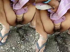 Indian housewife Randi exposes her buttocks and urinates outdoors for a second time