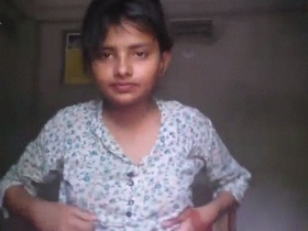 Indian girl Almor strips naked and exposes her pussy and ass