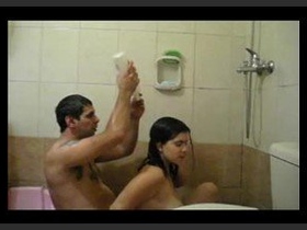 Chubby wife enjoys rough sex with husband in the shower