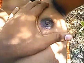 Telugu girl's outdoor solo play with fingers and penetration
