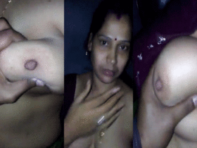 Mature aunt gives her roommate a tit job