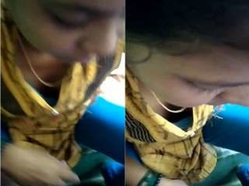 Busty Desi GF gives a satisfying blowjob