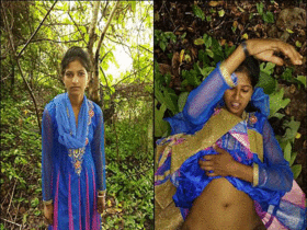 Desi babe gets naughty in the woods in MMC sex clip
