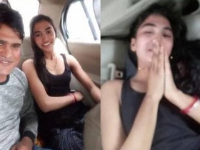 Passionate Indian girlfriend's orgasm in car captured with high-quality audio