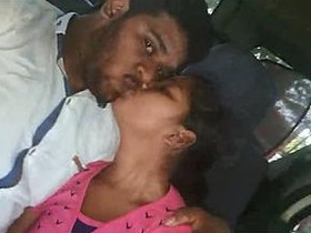 Desi couple shares a passionate kiss in the backseat
