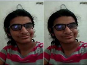 Indian girl reveals her breasts and part of her intimate area