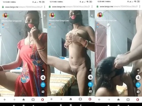 Couple enjoys steamy phone sex session in missionary position