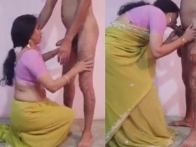 Desi mom assists her son in pleasuring himself